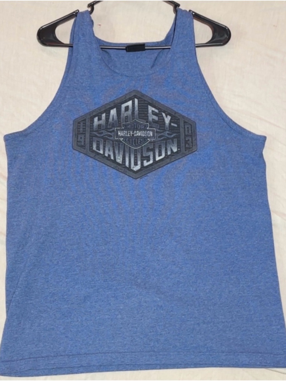 Harley-Davidson Blue Boys' Tank Top with Black Logo